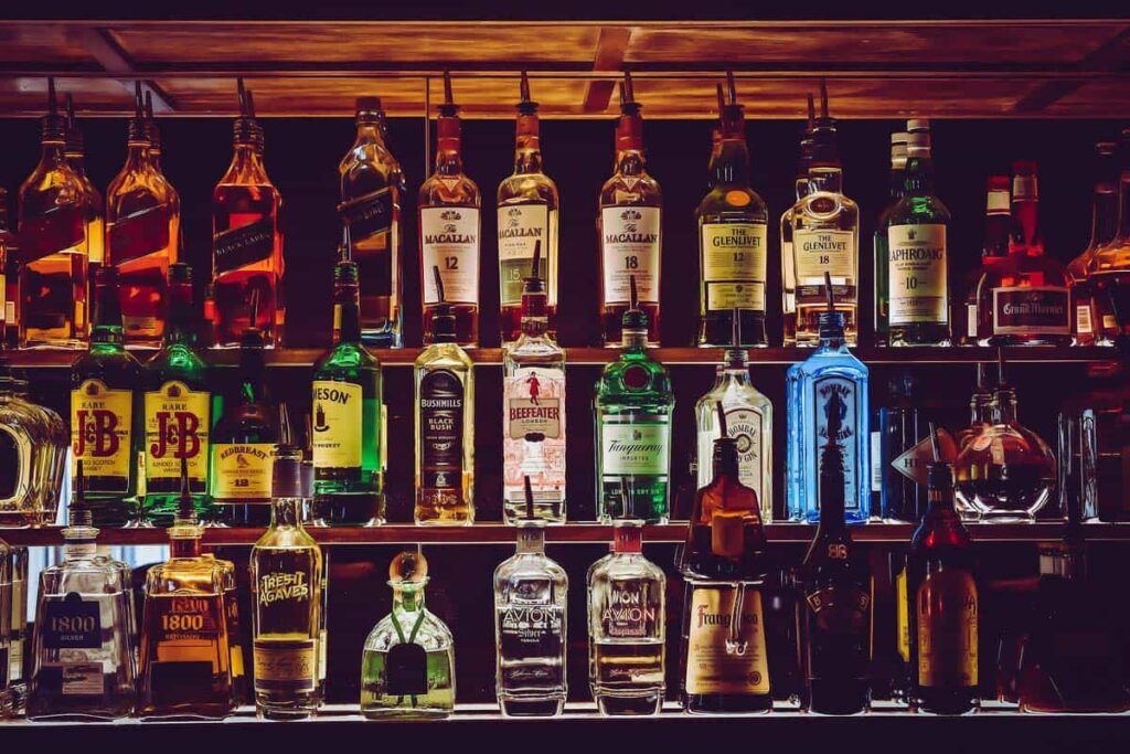 top shelf liquor at bars
